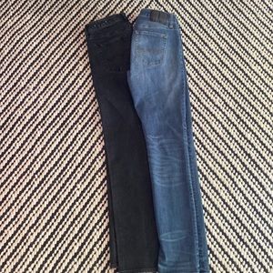 American Eagle Outfitters Straight Jeans — Blue and Black Pair